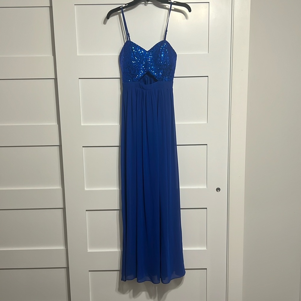 Blue sequent formal dress size 2 worn once